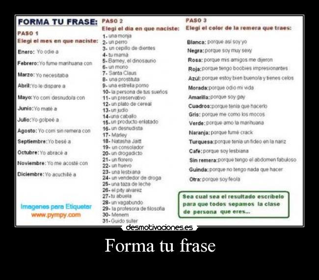 Forma tu frase -