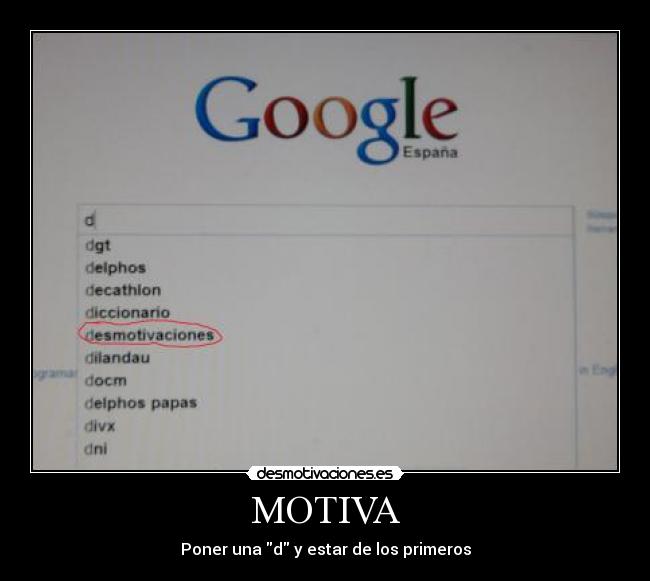 MOTIVA - Poner una d y estar de los primeros