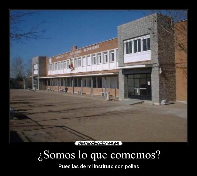 ¿Somos lo que comemos? - Pues las de mi instituto son pollas