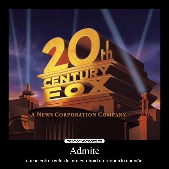 Admite - que mientras veías la foto estabas tarareando la canción.