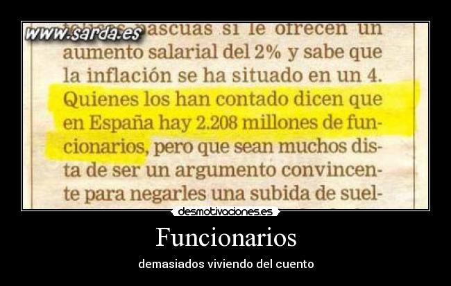 Funcionarios - demasiados viviendo del cuento