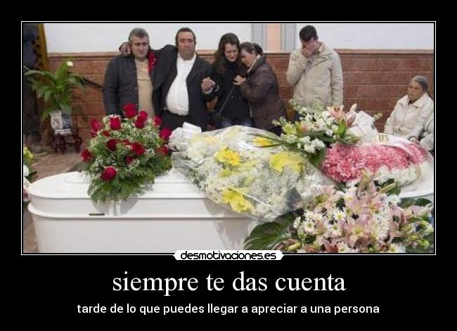 siempre te das cuenta - tarde de lo que puedes llegar a apreciar a una persona