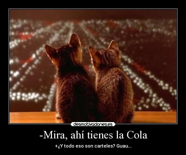 -Mira, ahí tienes la Cola - +¿Y todo eso son carteles? Guau...