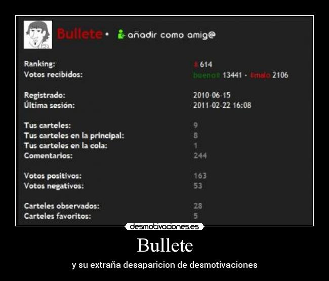 Bullete - y su extraña desaparicion de desmotivaciones