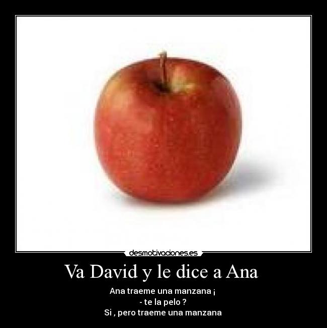 Va David y le dice a Ana -