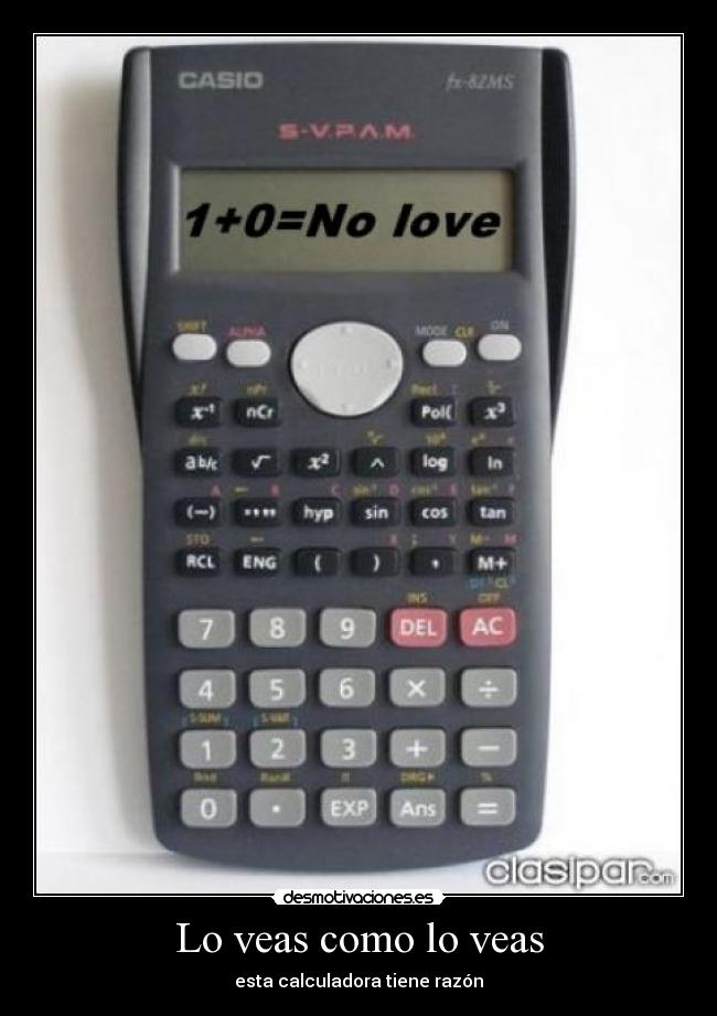 Lo veas como lo veas - esta calculadora tiene razón