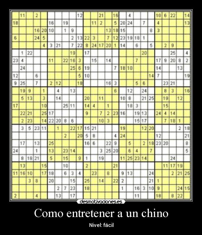 Como entretener a un chino - Nivel: fácil
