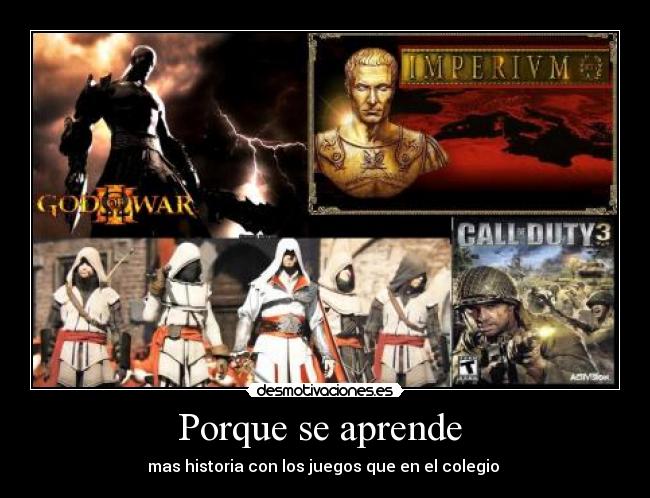 Porque se aprende - mas historia con los juegos que en el colegio