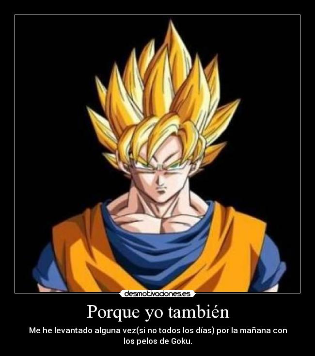 Porque yo también - Me he levantado alguna vez(si no todos los días) por la mañana con
los pelos de Goku.