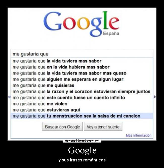 carteles google sus frases romanticas desmotivaciones