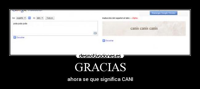 GRACIAS - ahora se que significa CANI
