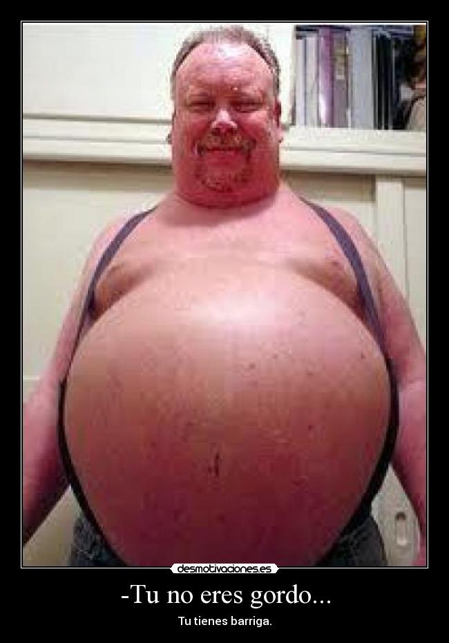 -Tu no eres gordo... - Tu tienes barriga.