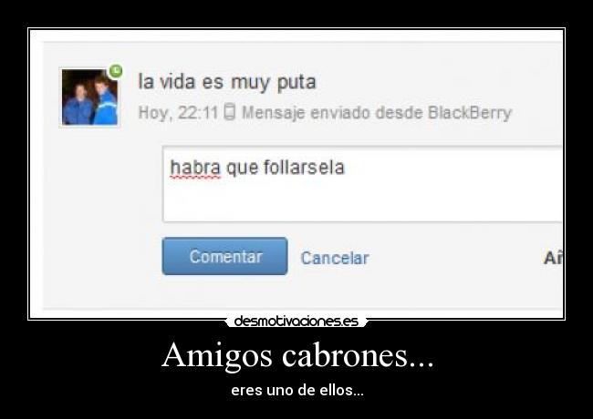 Amigos cabrones... - eres uno de ellos...