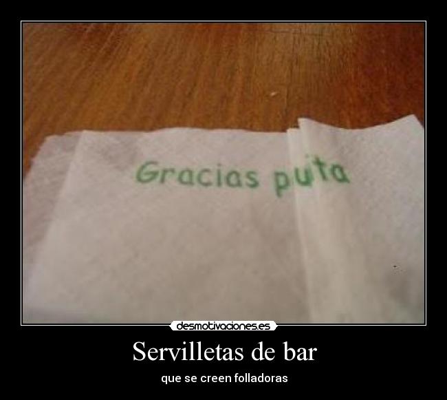Servilletas de bar - que se creen folladoras