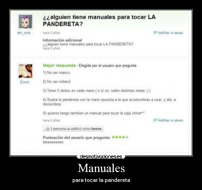 Manuales - para tocar la pandereta