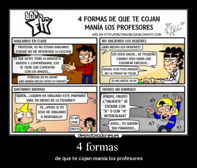 4 formas  - de que te cojan manía los profesores