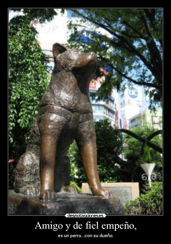 Amigo y de fiel empeño, - es un perro...con su dueño.