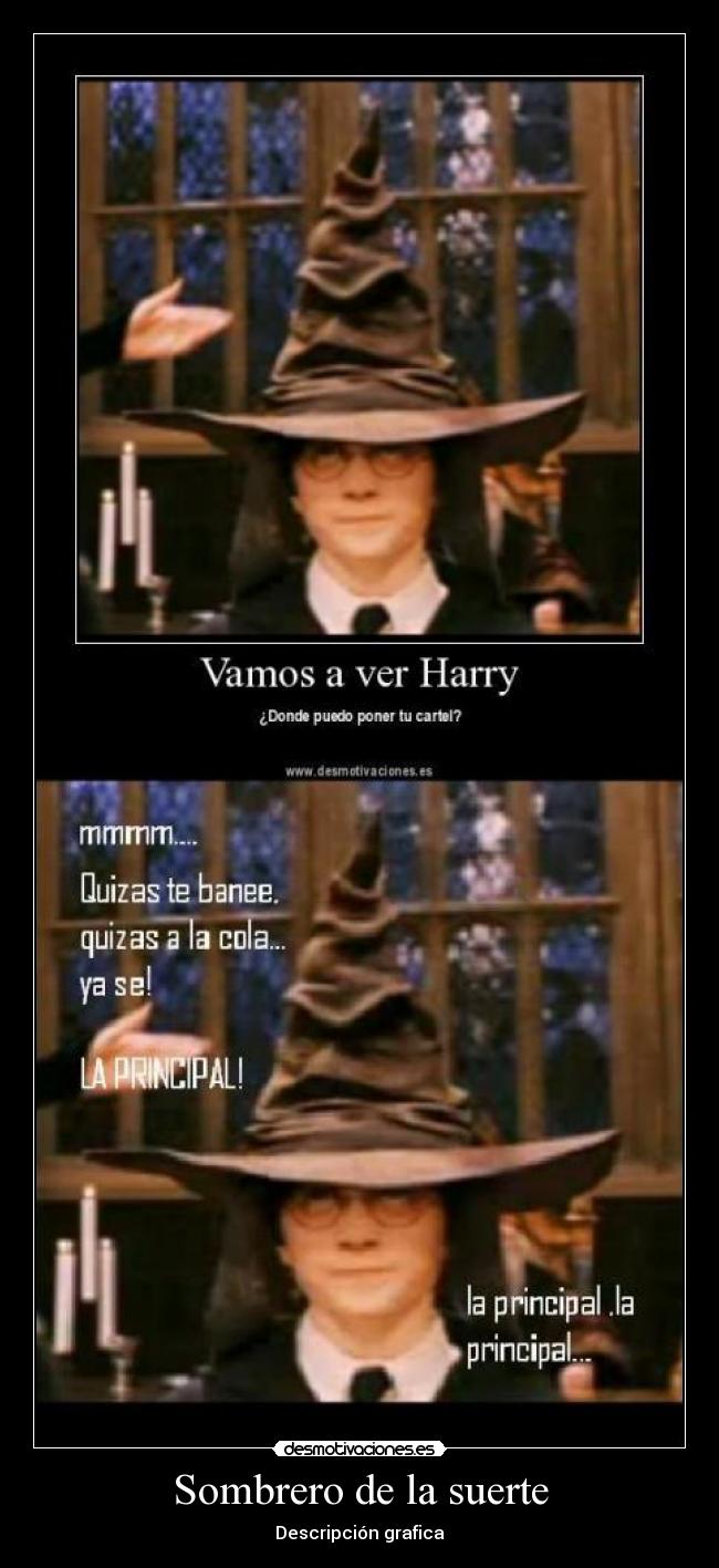 carteles sombrero harry potter desmotivaciones