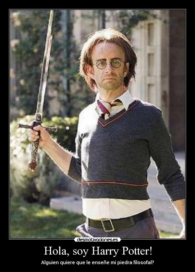 Hola, soy Harry Potter! - Alguien quiere que le enseñe mi piedra filosofal?
