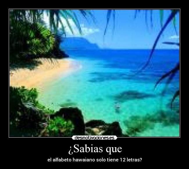¿Sabias que - el alfabeto hawaiano solo tiene 12 letras?