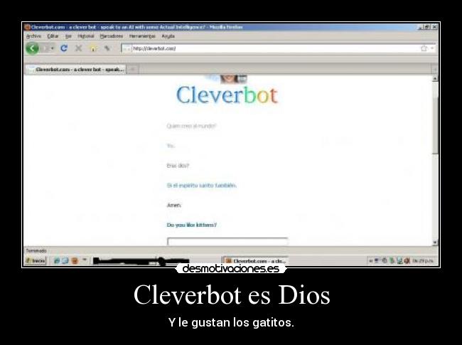 carteles dios cleverbot gatitos chat desmotivaciones