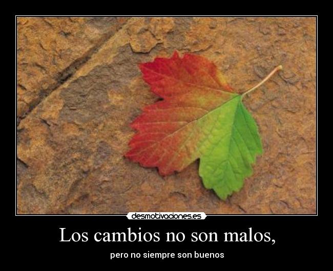 Los cambios no son malos, - pero no siempre son buenos