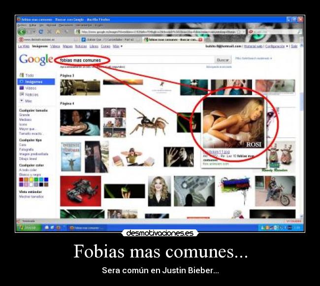 Fobias mas comunes... - Sera común en Justin Bieber...