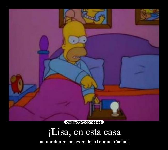 ¡Lisa, en esta casa - se obedecen las leyes de la termodinámica!