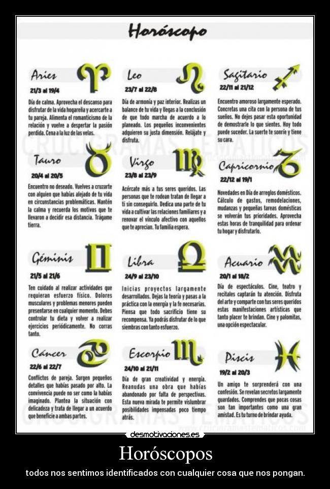 carteles horoscopos desmotivaciones