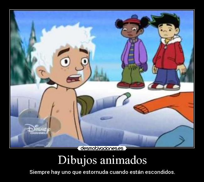 Dibujos animados - Siempre hay uno que estornuda cuando están escondidos.