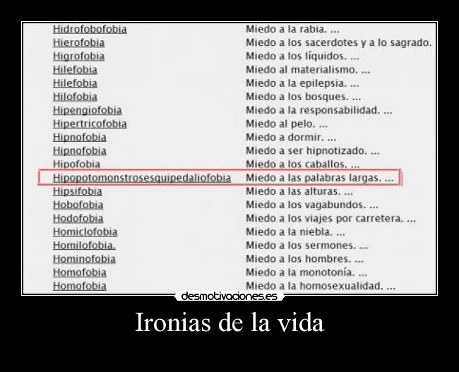 Ironias de la vida -