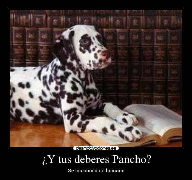 ¿Y tus deberes Pancho? - Se los comió un humano