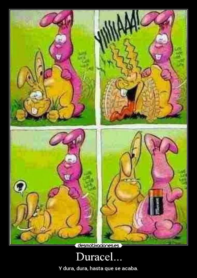 Duracel... - Y dura, dura, hasta que se acaba.