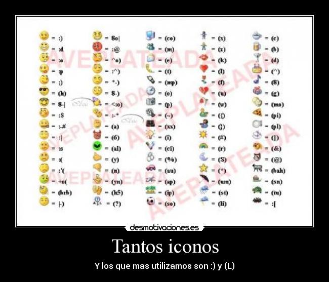 Tantos iconos - Y los que mas utilizamos son :) y (L)