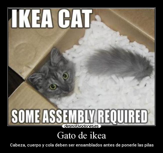 Gato de ikea - Cabeza, cuerpo y cola deben ser ensamblados antes de ponerle las pilas
