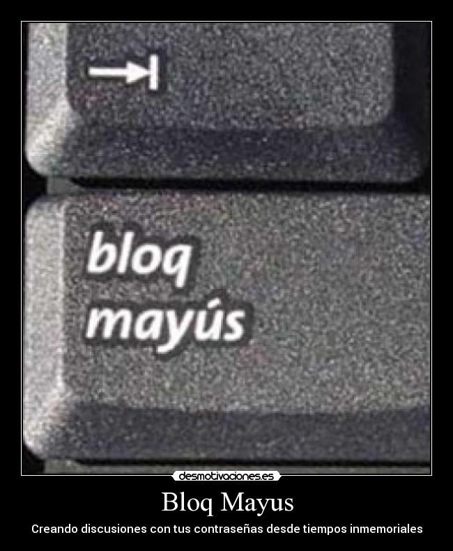 Bloq Mayus - Creando discusiones con tus contraseñas desde tiempos inmemoriales