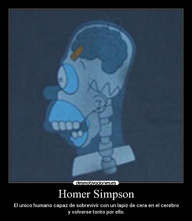 carteles humano cera cerebron tonto homer simpsons sobrevivir desmotivaciones