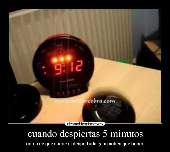 cuando despiertas 5 minutos - antes de que suene el despertador y no sabes que hacer