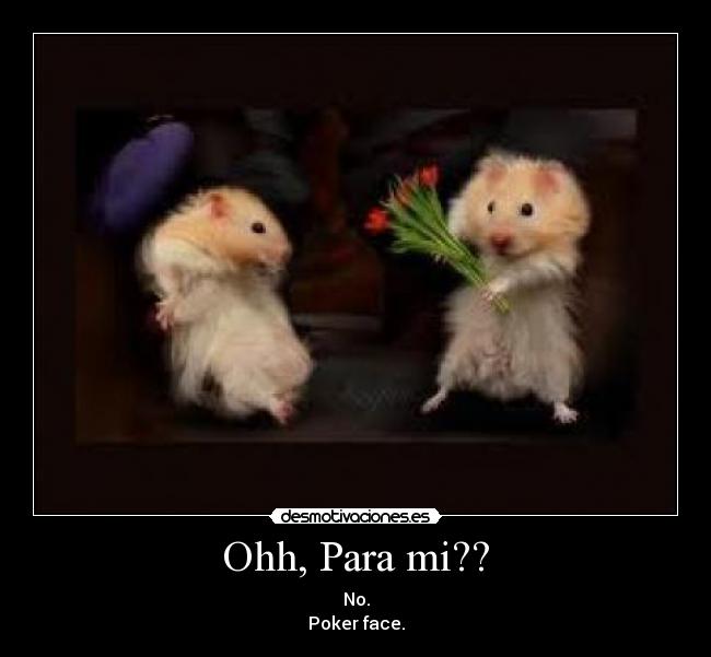 Ohh, Para mi?? - No.
Poker face.