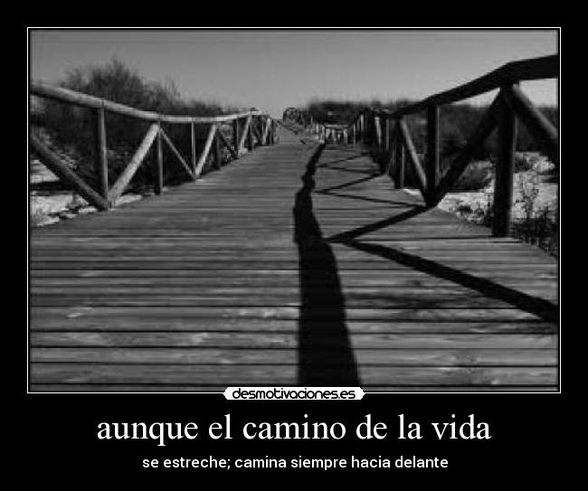 aunque el camino de la vida - se estreche; camina siempre hacia delante