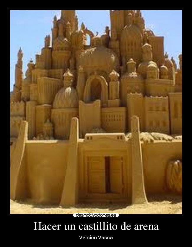 Hacer un castillito de arena -