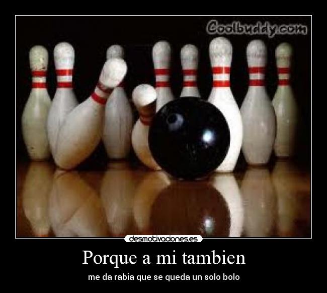 Porque a mi tambien - me da rabia que se queda un solo bolo