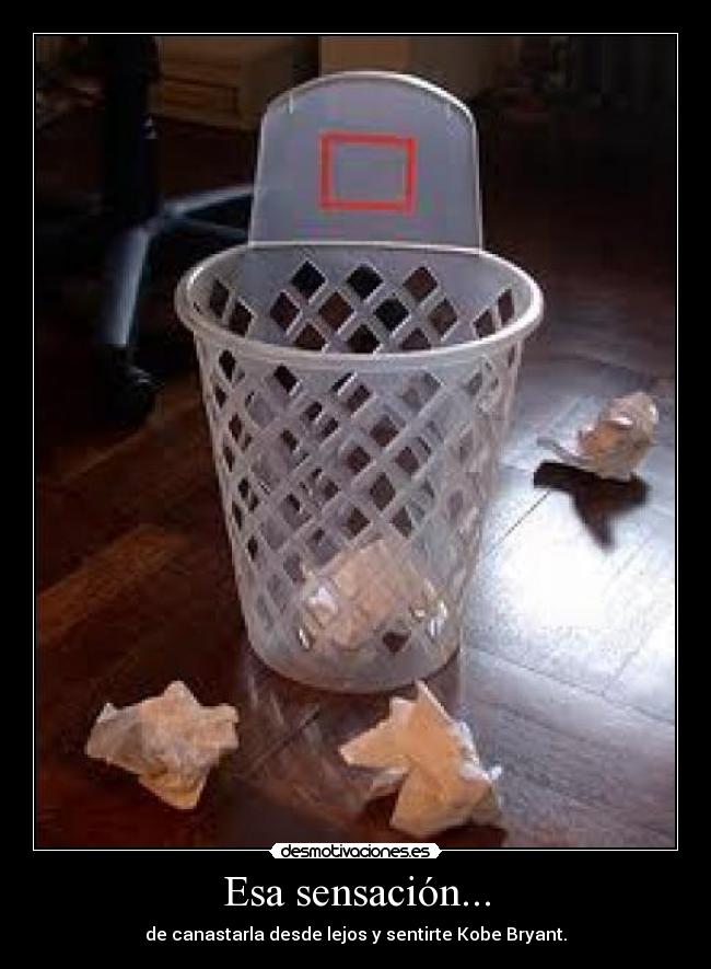 Esa sensación... - de canastarla desde lejos y sentirte Kobe Bryant.