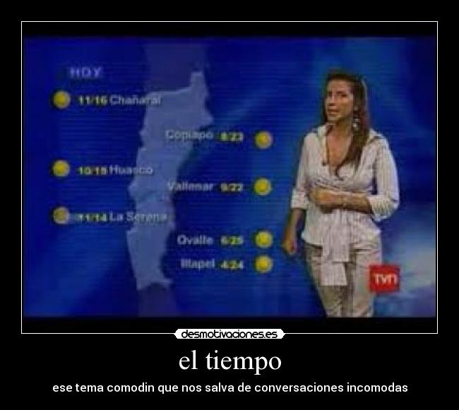 el tiempo - ese tema comodin que nos salva de conversaciones incomodas