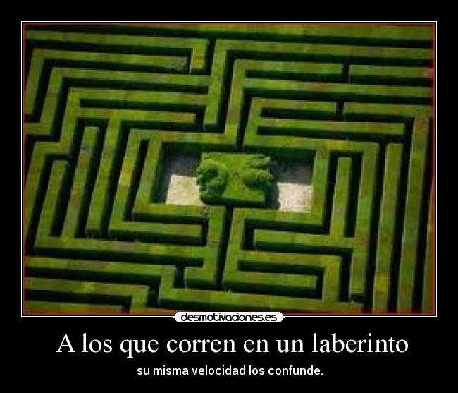 A los que corren en un laberinto - su misma velocidad los confunde.