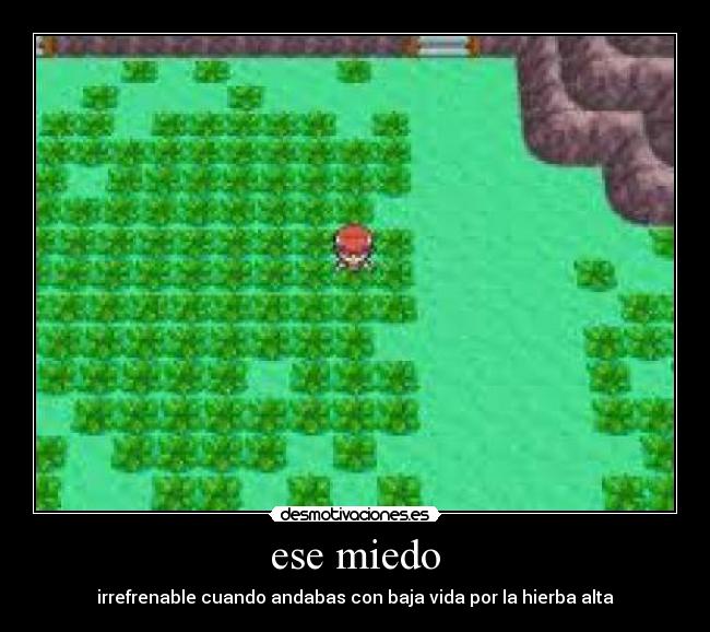 ese miedo - irrefrenable cuando andabas con baja vida por la hierba alta