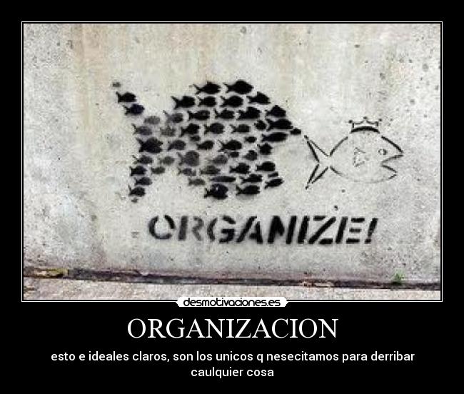ORGANIZACION - esto e ideales claros, son los unicos q nesecitamos para derribar caulquier cosa