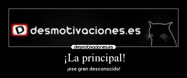 ¡La principal! - ¡ese gran desconocido!