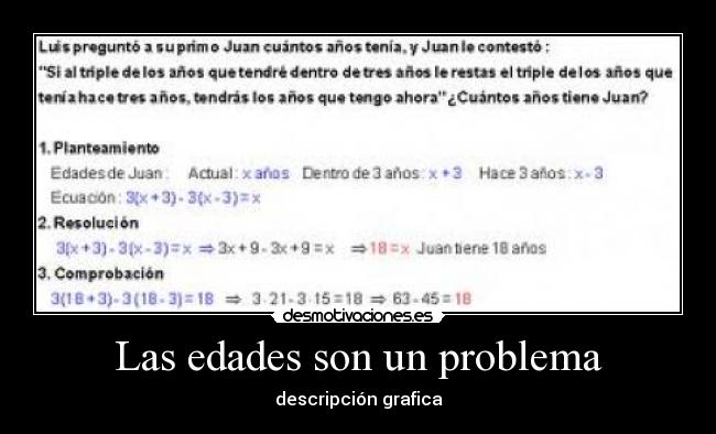 Las edades son un problema -