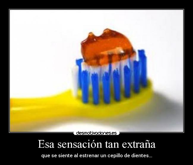 Esa sensación tan extraña - que se siente al estrenar un cepillo de dientes...